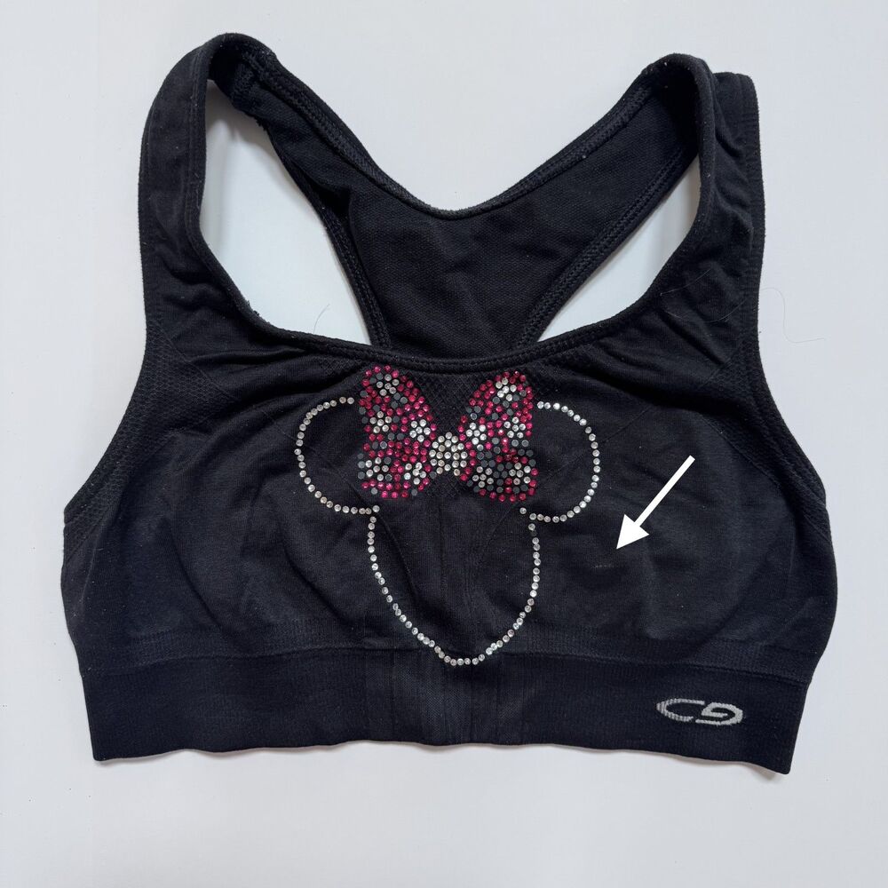 c9 by champion women size small sports bra black embellished minnie